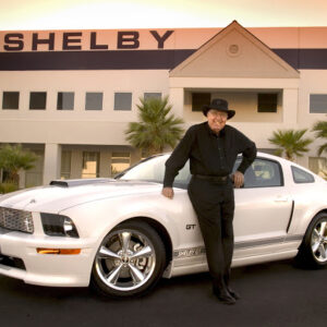 Carroll Shelby stands with the 2007 Ford Shelby GT Mustang.