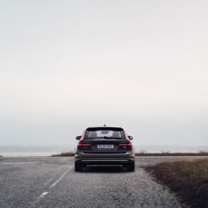 The refreshed Volvo V90 Recharge T8 plug-in hybrid in Platinum Grey
