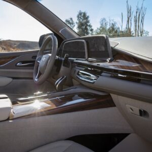 The new curved OLED display is the centerpiece of the interior,